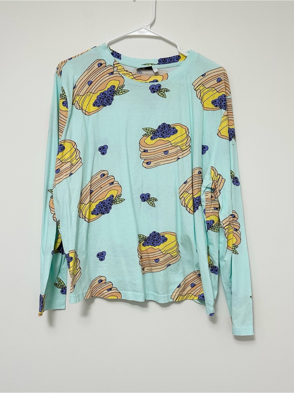 ASOS Design Blueberry Pancake Print Long Sleeve Pajama Top Women's Large MomTok